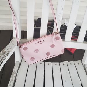 Kate Spade small pink polkadot crossbody bag.